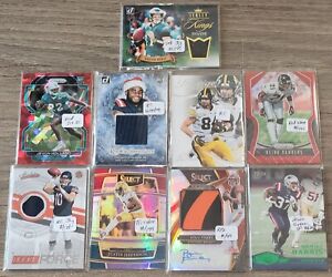 NFL LOT OF 25 CARDS - AUTO JERSEY PATCH PRIZM SP SERIAL #d RC /25 /49 /175 - #90