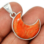 Moon - Composite Coral 925 Sterling Silver Pendant Jewelry CP43609