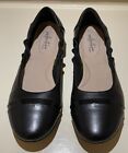 Clarks Collection Women's Size 9.5 M Ultimate Comfort Black Leather Ballet Flats