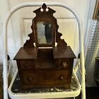 Antique Wood Doll Dresser Victorian With Mirror And Drawers