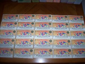 Lot of 25 Notes from Australia World Expo 88 $2 Uncirculated