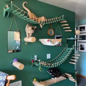 Cat Wall Furniture Wooden and Climbing Shelves Stairway and Ladder Cat Bridge