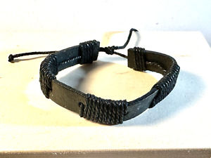 Men's Women's Wrap Braided Leather Bracelet Cuff Bangle Adjustable.  Lot A5.