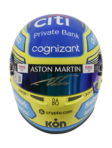 Fernando Alonso Signed Formula 1 Aston Martin Helmet 1:2 SCALE - Beckett COA