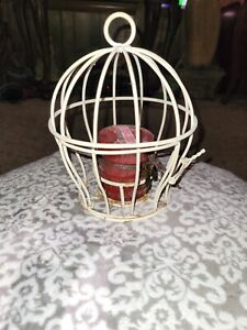 Metal Bird Cage Vintage Decor Shabby Country Cottage Chic Birdcage Candle Holder