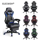 ELECWISH Gaming Chair Leather PU Office Chair Recliner Swivel Seat with Footrest
