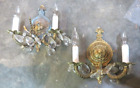 Pair of Hollywood Regency Brass Sconces with Prisms (LS)