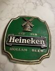 Vintage Heineken Beer Sign Plastic Plaque Man Cave Bar Holland Beer 8.5
