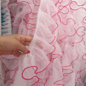 2 Yards Ruffle Lace Edge Trim Organza Pleated Ribbon DIY Fabric Sewing Hem