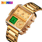 SKMEI Men Watch Luxury Steel Quartz Wristwatch LED Digital Electronic Gold Watch