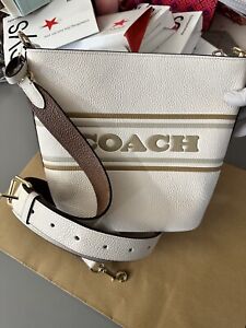 Authentic Coach Logan Duffle Crossbody Bag With Coach Stripe Brand New CH248