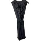 NWT Lauren by Ralph Lauren Ruffle Lace-up Sleeveless Tie Front Midi Dress Sz 16