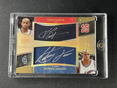New ListingVINCE CARTER ANTAWN JAMISON 2005-06 EXQUISITE SCRIPTED SWATCHES PATCH AUTO 1/5 