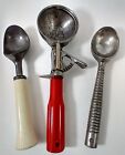 Vintage Ice Cream Scoop LOT -  1950's SCOOP MASTER Red  Handle and 2 Others