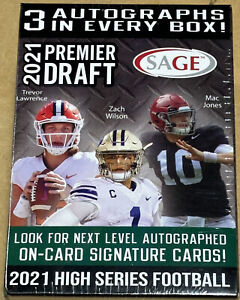 4 X NEW 2021 SAGE Premier Draft Football Blaster Box Sealed 252 Cards 12 Auto