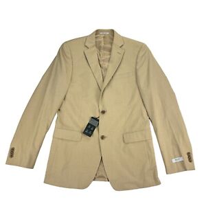 Alfani Mens Slim Fit Stretch Solid Suit Jacket Blazer Khaki 38L
