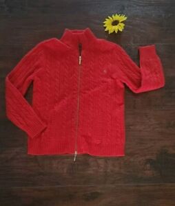 Lauren Ralph Lauren Women’s RED 100% Cashmere Cardigan Sweater PP