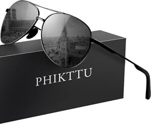 Phikttu Classic Aviator Sunglasses for Men Women Sports Sun glasses Polarized
