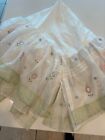 Pottery Barn Kids Crib Dust Ruffle Bed Skirt White Tooling Embroider & Appliques