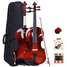 Glarry Maple Wood Natural 4/4 Size Acoustic Violin + Fiddle Accessories