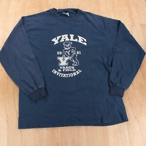 vtg 2001 Yale University Track & Field Invitational long sleeve t-shirt LARGE
