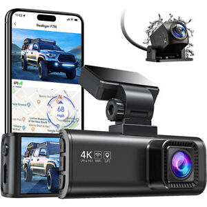 REDTIGER 4K Dual Dash Camera Front and Rear Dash Cam WIFI&GPS With 64GB SD Card