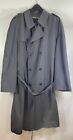 Christian Dior Trench Coat Men 44L Gray Wool Blend Long Lined Classic Career