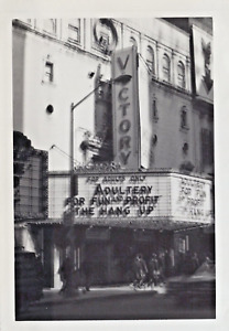 Vintage NYC Victory Theater Marque Photo Adults Only 