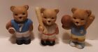 Set of 3 Vintage Homco Bear Sports Figurines 1408 Soccer Football Basketball