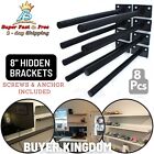 8 Hidden Shelf Floating Wall Brackets Heavy Duty Metal Support For Wood Shelves