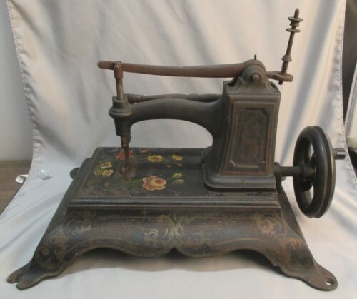 Antique 1860s Watson Unknown Hand Crank Sewing Machine Cast Iron Painted Restore
