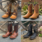Men's Cowboy Boots, Men's Western Boots Square Toe, Full Grain Leather, Men, New