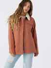 NEW Hang Ten Women's Utility Fleece lined Jacket Plush Collar Rose Size XXL