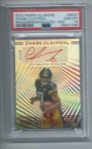 CHASE CLAYPOOL 2020 ILLUSIONS ROOKIE ENDORSEMENTS RED AUTO RC /50 PSA 10 POP 1/1