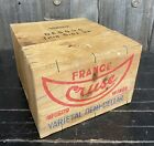 Vintage Cruse Wine Bordeaux Bottle Lidded Wooden Box Crate Display Home Decor