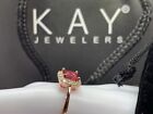 3 CARAT RUBY &WHITE SAPPHIRE 14k SOLID ROSE GOLD ring. Retail KAY JEWELERS $454
