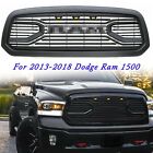 Grill For 2013-2018 Dodge Ram 1500 Front Bumper Grille Black w/Lights & Letters