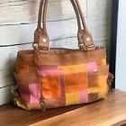 Fossil Patchwork Leather Handbag with Key Charm
