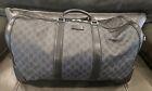 Gucci GG Supreme Soft Canvas Duffle Carry On Bag 478323 Leather Trim Graphite