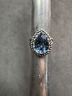 5.9g FD Sterling Silver 925 Blue CZ Ring Size 7 Jewelry lot H