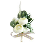 Wedding Wrist Corsage & Boutonniere Artificial Flower White/Green