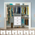 60'' Walk In Closet Organizer Closet System Clothing Rack with 3 Fabric Drawers