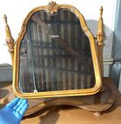 Antique Dresser Top Shaving Mirror, Farmhouse Decor, Wood Vintage Dresser Mirror