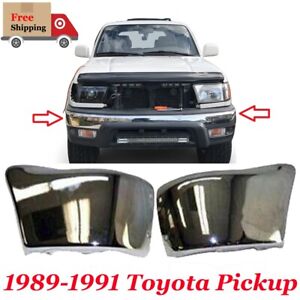For 1989 1990 1991 Toyota Pickup Front New Bumper End Left & Right Side Chrome (For: 1991 Toyota Pickup)