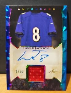 Lamar Jackson #GUA-LJ1 - 2022 Leaf In The Game-Used - Game-Used Auto /15 -Ravens