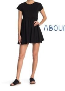 Nordstrom Abound Dress Babydoll Aline Women's Size Small Black New with Tags