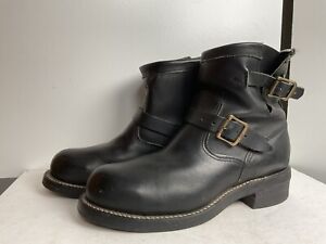 Chippewa Black Leather Engineer Harness Boots 9.5 D Style 27872 Steel Toe
