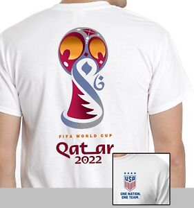 QATAR WORLD CUP 2022 SHORT SLEEVE WHITE HEAVY  T-SHIRT  /  TEAM USA