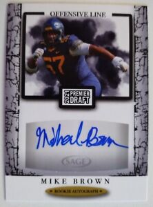 New Listing2021 Sage Hit Premier Draft Auto Rookie Mike Brown RC West Virginia Mountaineers
