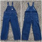 Carhartt Men's Denim Bib Overalls Size 38x30 Carpenter Blue Jeans R07 DST